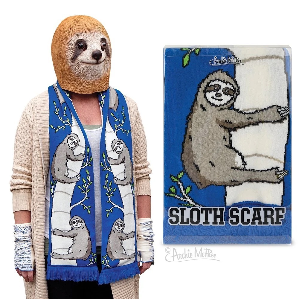 🔻LAST CHANCE🔻 ARCHIE MCPHEE Sloth Long Soft Knit Scarf New in Box unisex